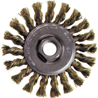 High Speed Small Grinder Knot Wire Wheel Brush, 5" Dia., 0.02" Fill, 5/8"-11 Arbor, Steel Fastek