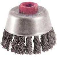Knot Wire Cup Brushes - High Speed Small Grinder, 2-3/4" Dia. x M10x1.25 Arbor Fastek