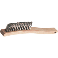 Brosses de grattage &agrave; manche long, rainure en V, Acier inoxydable, 3 x 14 rangs de fils, Longueur 13-3/4" Fastek
