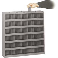 Armoires pour bacs de rangement ajustables, Acier, 36 tiroirs, 23-3/4" x 4-3/4" x 23-3/4", Gris Fastek