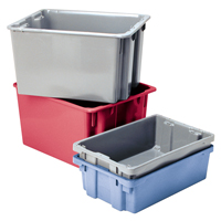 Polylewton Stack-N-Nest&reg; Containers, 15.1" x 30.1" x 24", Blue Fastek