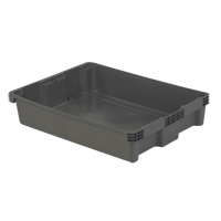 Polylewton Stack-N-Nest&reg; Containers, 6.1" x 29.6" x 22.4", Grey Fastek