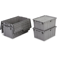 Contenants de distribution Flipak en plastique poly&eacute;thyl&egrave;ne (PE), 11,8" x 9,8" x 7,7", Gris Fastek