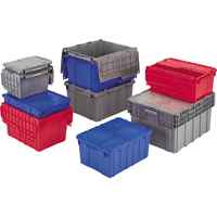 Contenants de distribution Flipak en plastique poly&eacute;thyl&egrave;ne (PE), 11,8" x 9,8" x 7,7", Gris Fastek