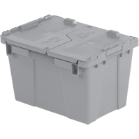 Flipak&reg; Polyethylene Plastic (PE) Distribution Containers, 15.2" x 10.9" x 9.7", Grey Fastek