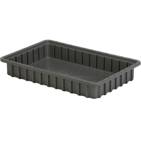 Divider Box&reg; Containers, Polyethylene, 16.5" W x 10.9" D x 2.5" H, Grey Fastek