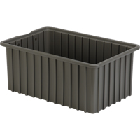 Divider Box&reg; Containers, Polyethylene, 16.5" W x 10.9" D x 7" H, Grey Fastek