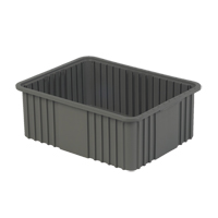 Contenant Divider Box, Poly&eacute;thyl&egrave;ne, 20,9" la x 15,9" p x 8" h, Gris Fastek