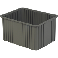 Contenant Divider Box, Poly&eacute;thyl&egrave;ne, 20,9" la x 15,9" p x 12" h, Gris Fastek
