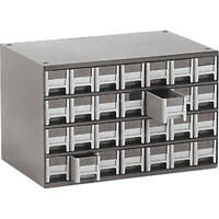 Modular Parts Cabinets, Steel, 28 Drawers, 17" x 10-9/16" x 2-2/16", Grey CA853 | Fastek