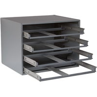 Compartment Box Cabinets, Steel, 4 Slots, 20" W x 15-3/4" D x 15" H, Grey CA965 | Fastek