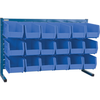 Louvered Rack with Bins, 18 Bins, 8-1/4" W x 36" D x 22" H Fastek