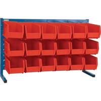 Louvered Rack with Bins, 18 Bins, 36" W x 8-1/4" D x 22" H Fastek