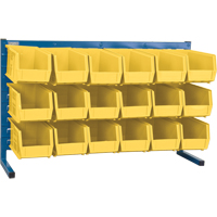 Louvered Rack with Bins, 18 Bins, 36" W x 8-1/4" D x 22" H Fastek