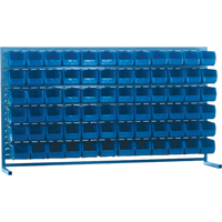 Louvered Rack with Bins, 72 Bins, 72" W x 15" D x 40" H Fastek