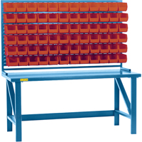 Louvered Rack with Bins, 36 Bins, 72" W x 15" D x 40" H Fastek