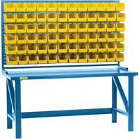 Louvered Rack with Bins, 36 Bins, 72" W x 15" D x 40" H Fastek