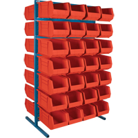 Double-Sided Stationary Bin Rack, 36" W x 24" D x 61" H, 56 Bins Fastek