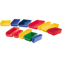 Shelf Bins, 11-1/8" W x 4" H x 11-5/8" D, Yellow, 30 lbs. Capacity Fastek