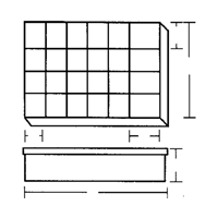 Compartment Case, Plastic, 24 Slots, 18-1/2" W x 13" D x 3" H, Grey CB496 | Fastek