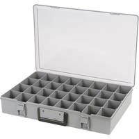 Compartment Case, Plastic, 32 Slots, 18-1/2" W x 13" D x 3" H, Grey Fastek
