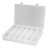 Compact Polypropylene Compartment Cases, 11" W x 6-3/4" D x 1-3/4" H, 18 Compartments CB511 | Fastek