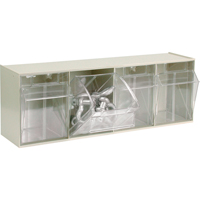 Tip-Out Bins Modular Storage System, 23-5/8" W x 6-5/8" D x 8-1/8" H, 4 Drawers Fastek