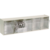 Tip-Out Bins Modular Storage System, 23-5/8" W x 5-1/4" D x 6-1/2" H, 5 Drawers Fastek