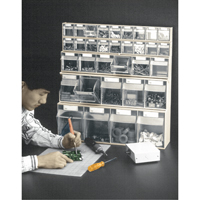 Tip-Out Bins Modular Storage System, 23-5/8" W x 2-1/2" D x 3-1/8" H, 9 Drawers Fastek