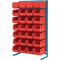 Single-Sided Stationary Bin Rack, 36" W x 12" D x 61" H, 28 Bins Fastek