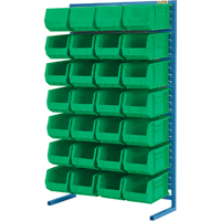 Single-Sided Stationary Bin Rack, 36" W x 12" D x 61" H, 28 Bins Fastek