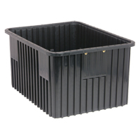 Conductive Dividable Grid Containers, Polypropylene, 17-1/2" W x 22-1/2" D x 8" H, Black Fastek