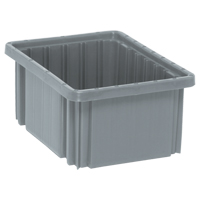 Divider Box&reg; Containers, Plastic, 10.9" W x 8.3" D x 5" H, Grey Fastek