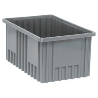 Divider Box&reg; Containers, Plastic, 16.5" W x 10.9" D x 8" H, Grey Fastek