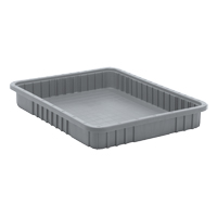 Divider Box&reg; Containers, Plastic, 22.5" W x 17.5" D x 3" H, Grey Fastek