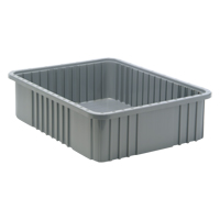 Divider Box&reg; Containers, Plastic, 22.5" W x 17.5" D x 6" H, Grey Fastek