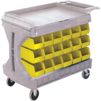 PROCART A/36 BACS JAUNE# CB101, &agrave; deux c&ocirc;t&eacute;s, 36 bacs, 45-5/18" la x 24" p x 34-3/4" h Fastek