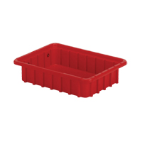 Divider Box&reg; Containers, Polyethylene, 10.8" W x 8.3" D x 2.5" H, Red Fastek
