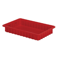 Contenants Divider Box, Poly&eacute;thyl&egrave;ne, 16,5" la x 10,9" p x 2,5" h, Rouge Fastek