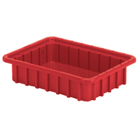 Divider Box&reg; Containers, Polyethylene, 22.4" W x 17.4" D x 5" H, Red Fastek