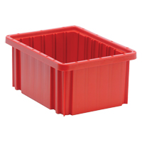 Contenants Divider Box, Plastique, 10,9" la x 8,3" p x 5" h, Rouge Fastek