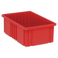 Divider Box&reg; Containers, Plastic, 16.5" W x 10.9" D x 6" H, Red Fastek