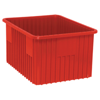 Contenants Divider Box, Plastique, 22,5" la x 17,5" p x 12" h, Rouge Fastek