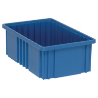 Divider Box&reg; Containers, Plastic, 16.5" W x 10.9" D x 6" H, Blue Fastek