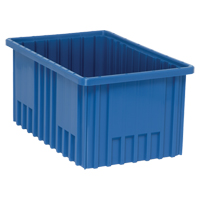 Contenants Divider Box, Plastique, 16,5" la x 10,9" p x 8" h, Bleu Fastek