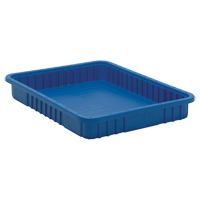 Contenants Divider Box, Plastique, 22,5" la x 17,5" p x 3" h, Bleu Fastek