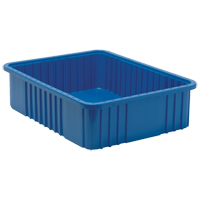 Contenants Divider Box, Plastique, 22,5" la x 17,5" p x 6" h, Bleu Fastek