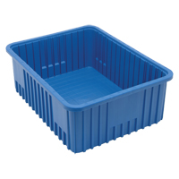 Contenants Divider Box, Plastique, 22,5" la x 17,5" p x 8" h, Bleu Fastek