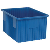 Contenants Divider Box, Plastique, 22,5" la x 17,5" p x 12" h, Bleu Fastek