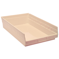 Economy Shelf Bin, 11-1/8" W x 4" H x 17-7/8" D, Ivory Fastek